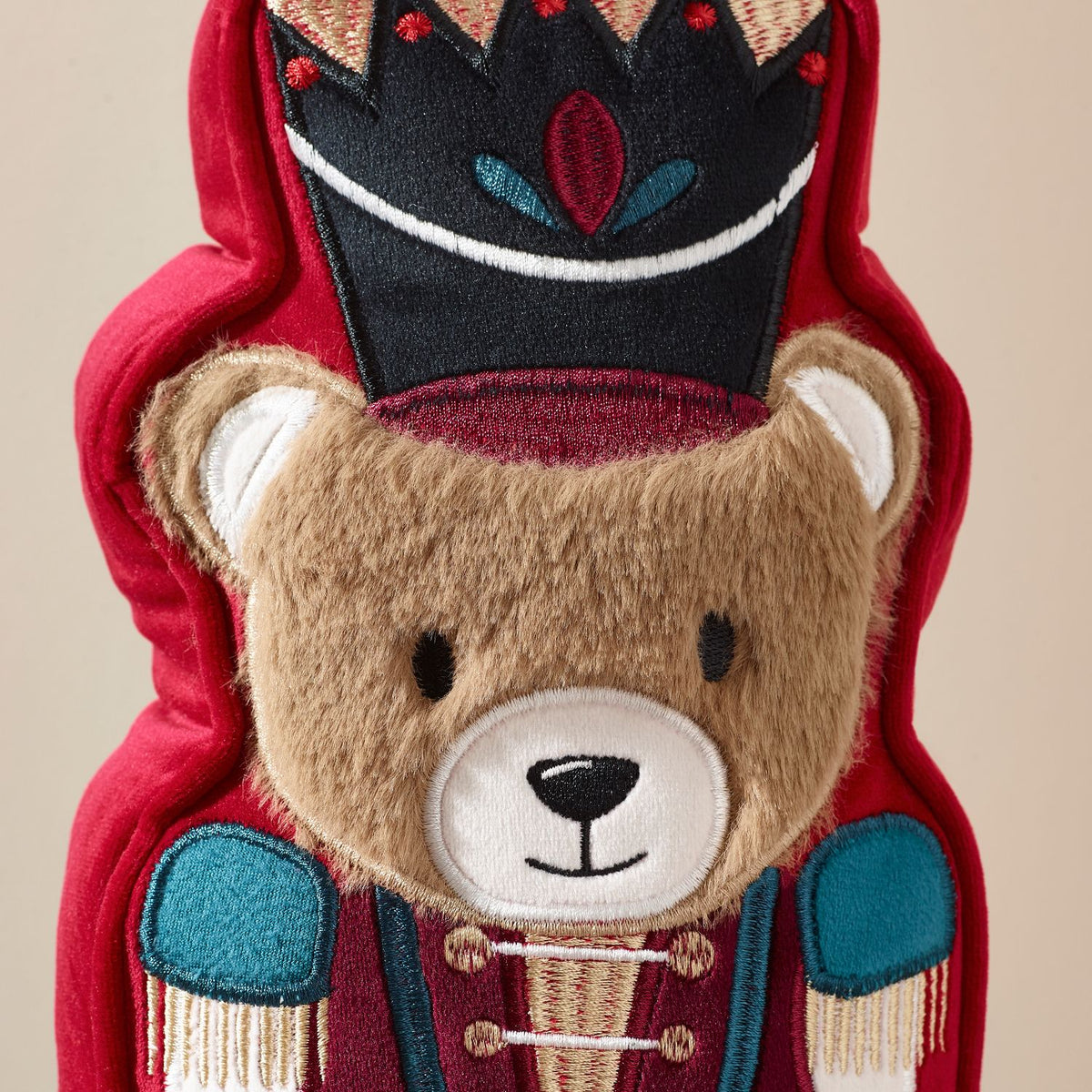 Catherine Lansfield Christmas Nutcracker Bear 3D Shaped Cushion