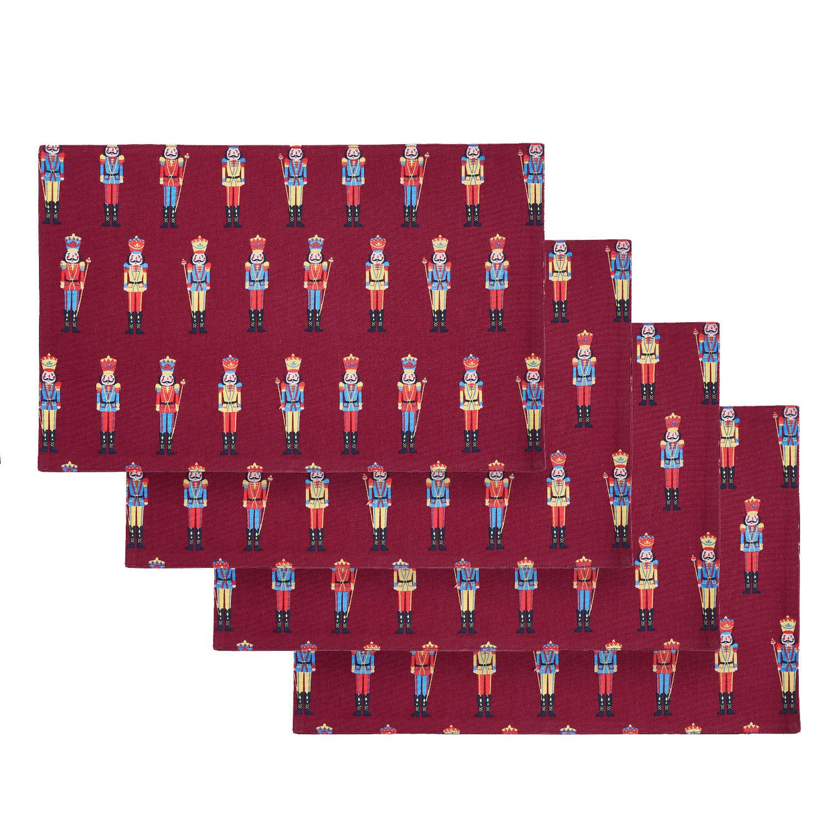 Catherine Lansfield Christmas Nutcracker Plum Cotton Placemat 4 Pack