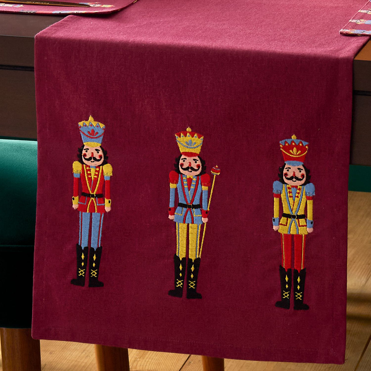 Catherine Lansfield Christmas Nutcracker Plum Cotton Table Runner