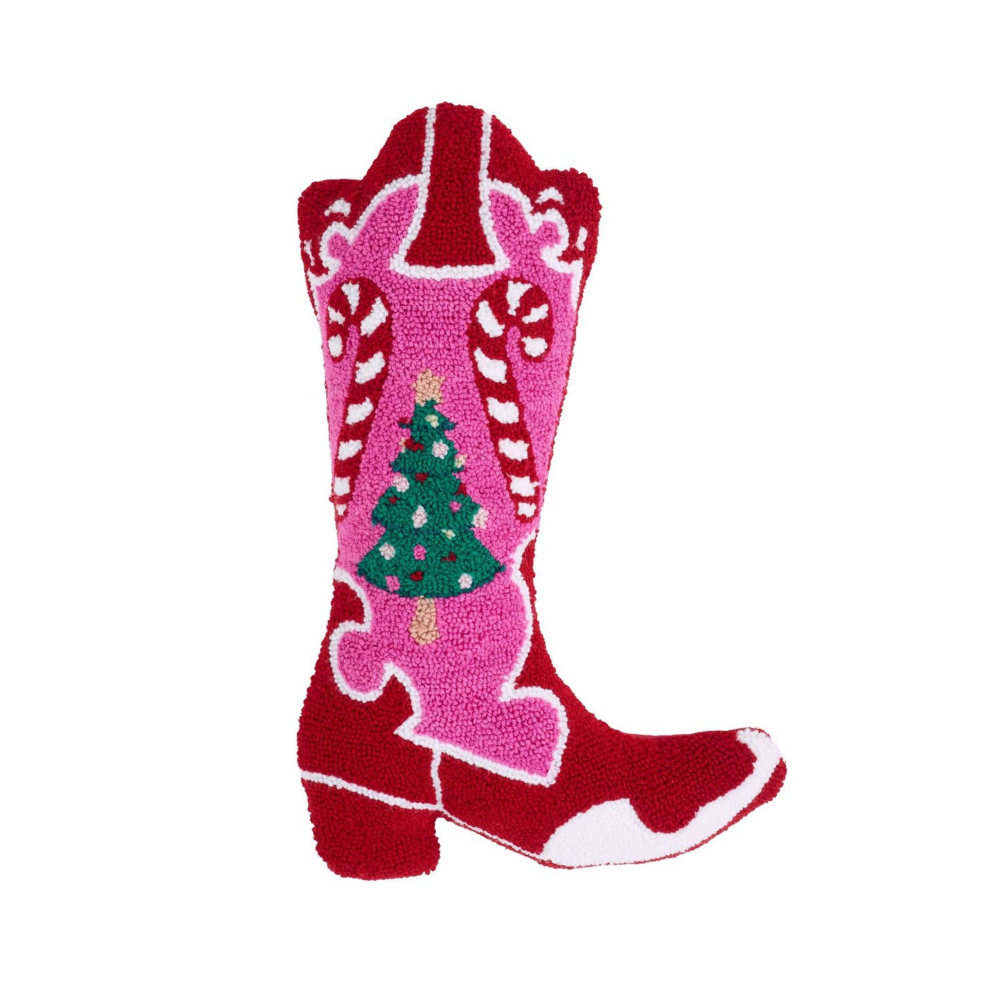 Catherine Lansfield Santa's Howdy Christmas Boot Boucle 3D Shaped Cushion