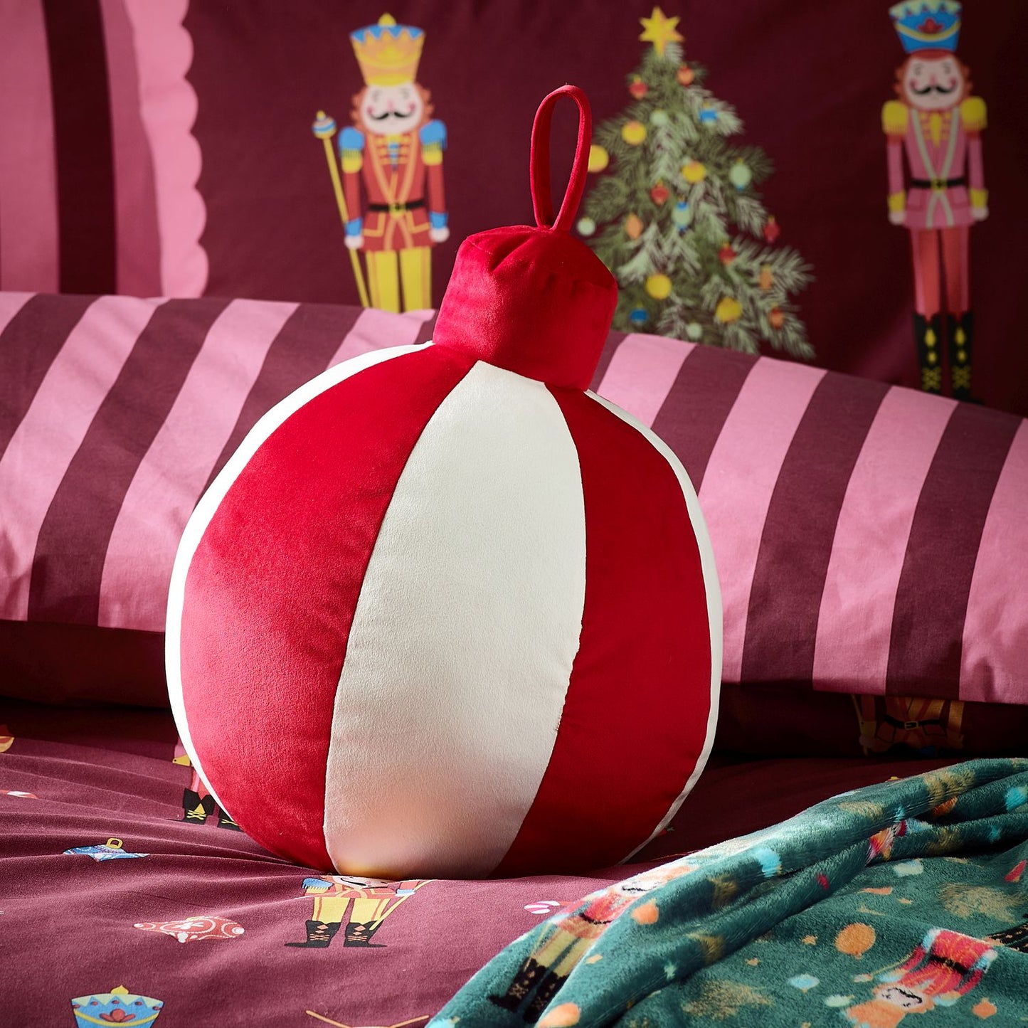 Catherine Lansfield Christmas Bauble 3D Shaped Cushion