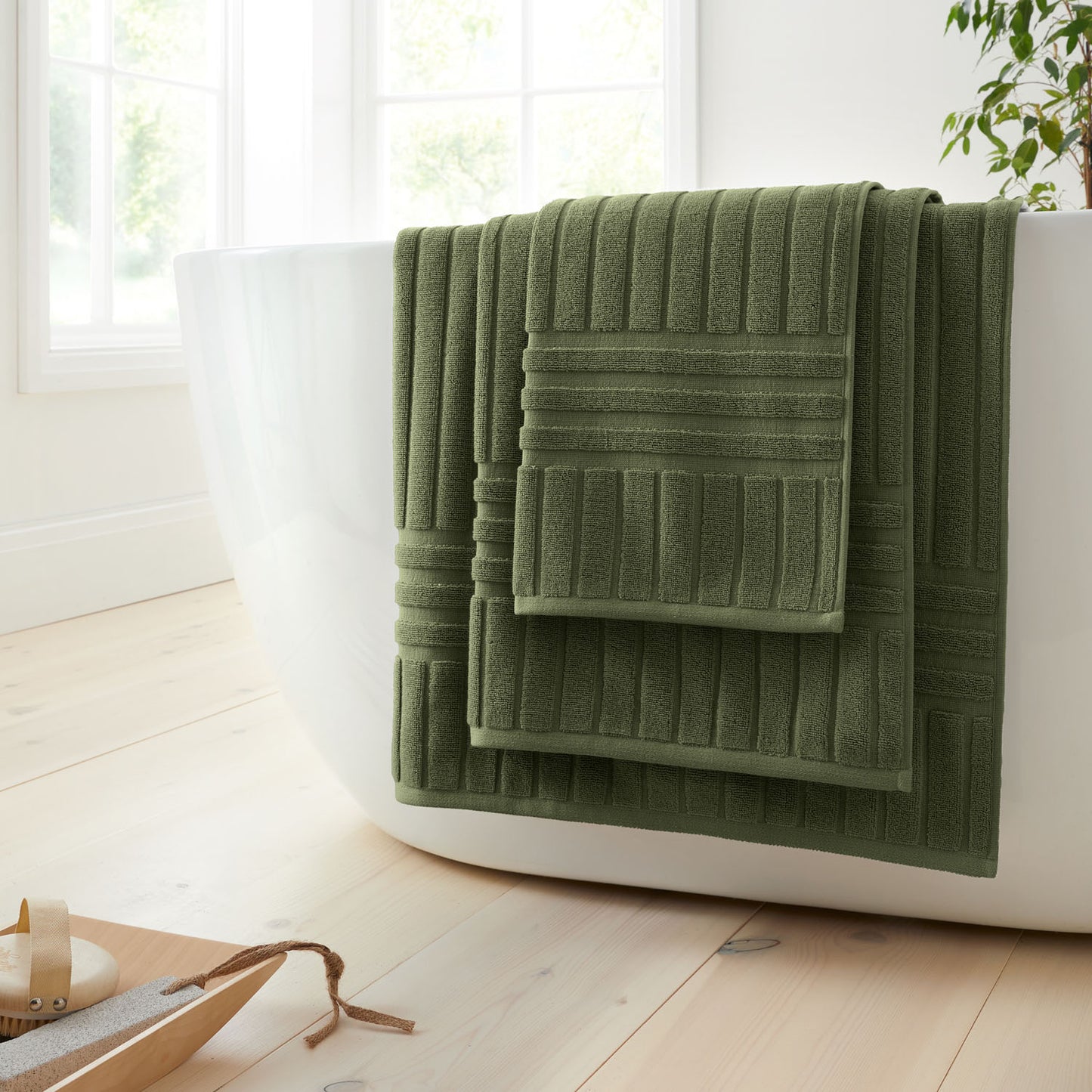 Bianca Hotel Cotton Olive Green Towels