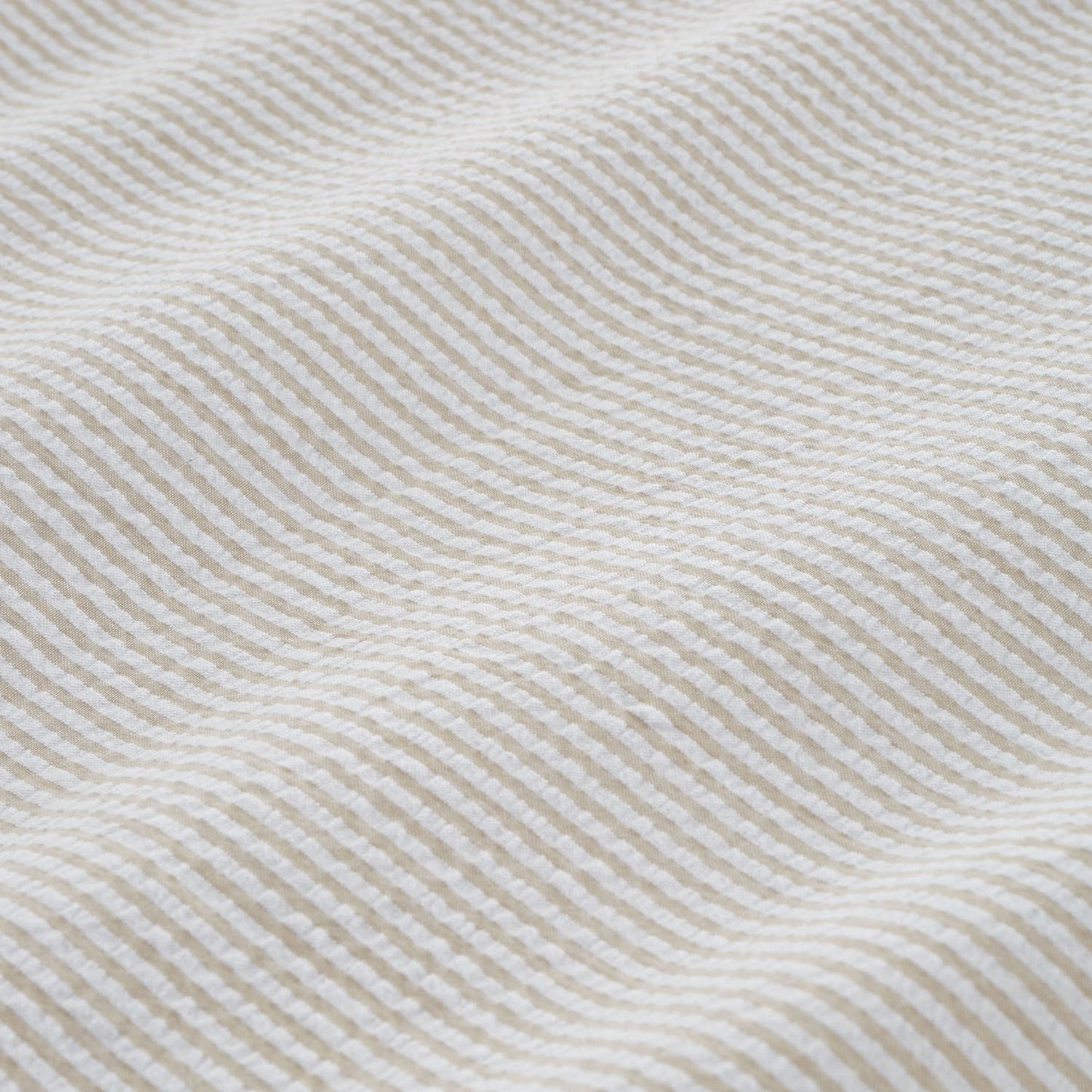 Bianca Natural Seersucker Woven Stripe 180TC Cotton Duvet Set
