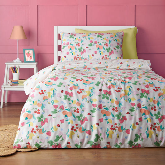 Catherine Lansfield Fruity Friends Bright Reversible Duvet Set
