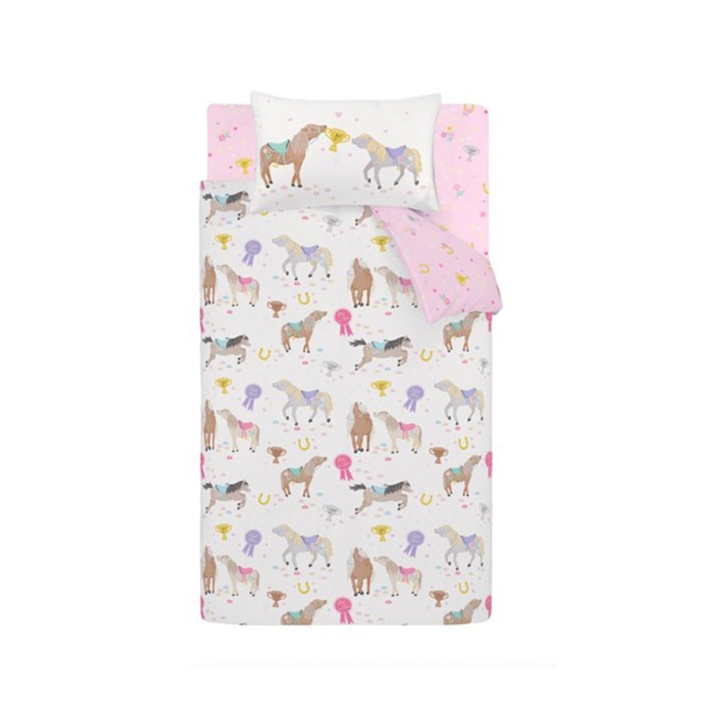 Catherine Lansfield Happy Horses Reversible Duvet Set