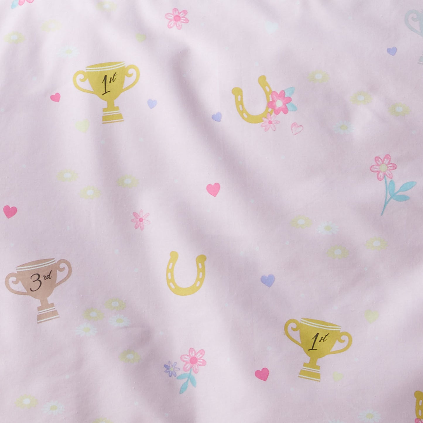 Catherine Lansfield Happy Horses Pink Fitted Sheet
