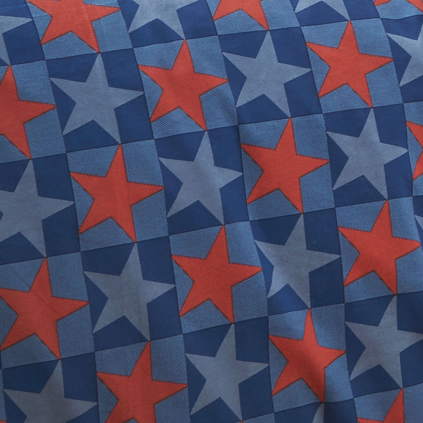 Catherine Lansfield Blue Stars And Check Fitted Sheet