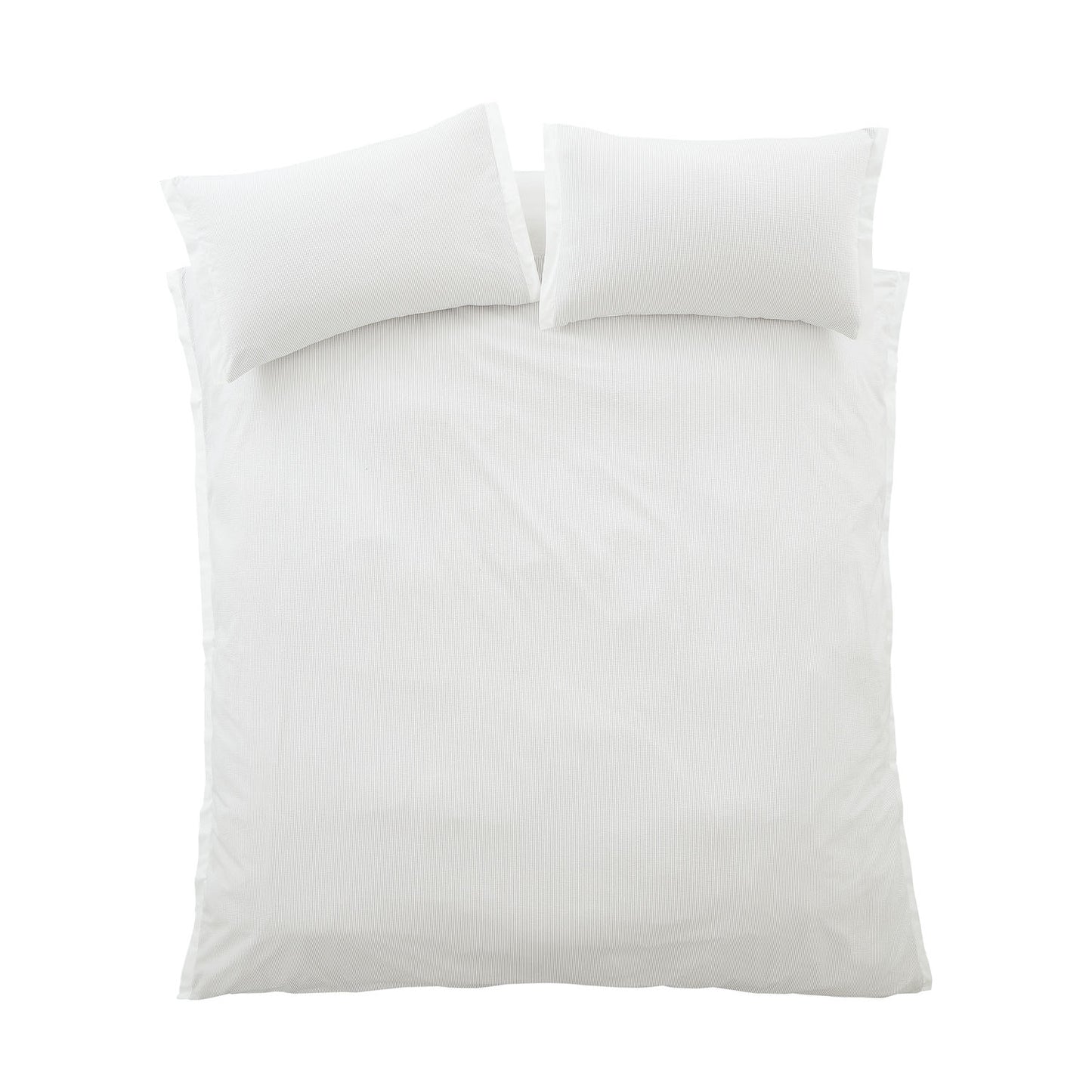 Bianca Seersucker Grey Woven Stripe 180TC Cotton Duvet Set