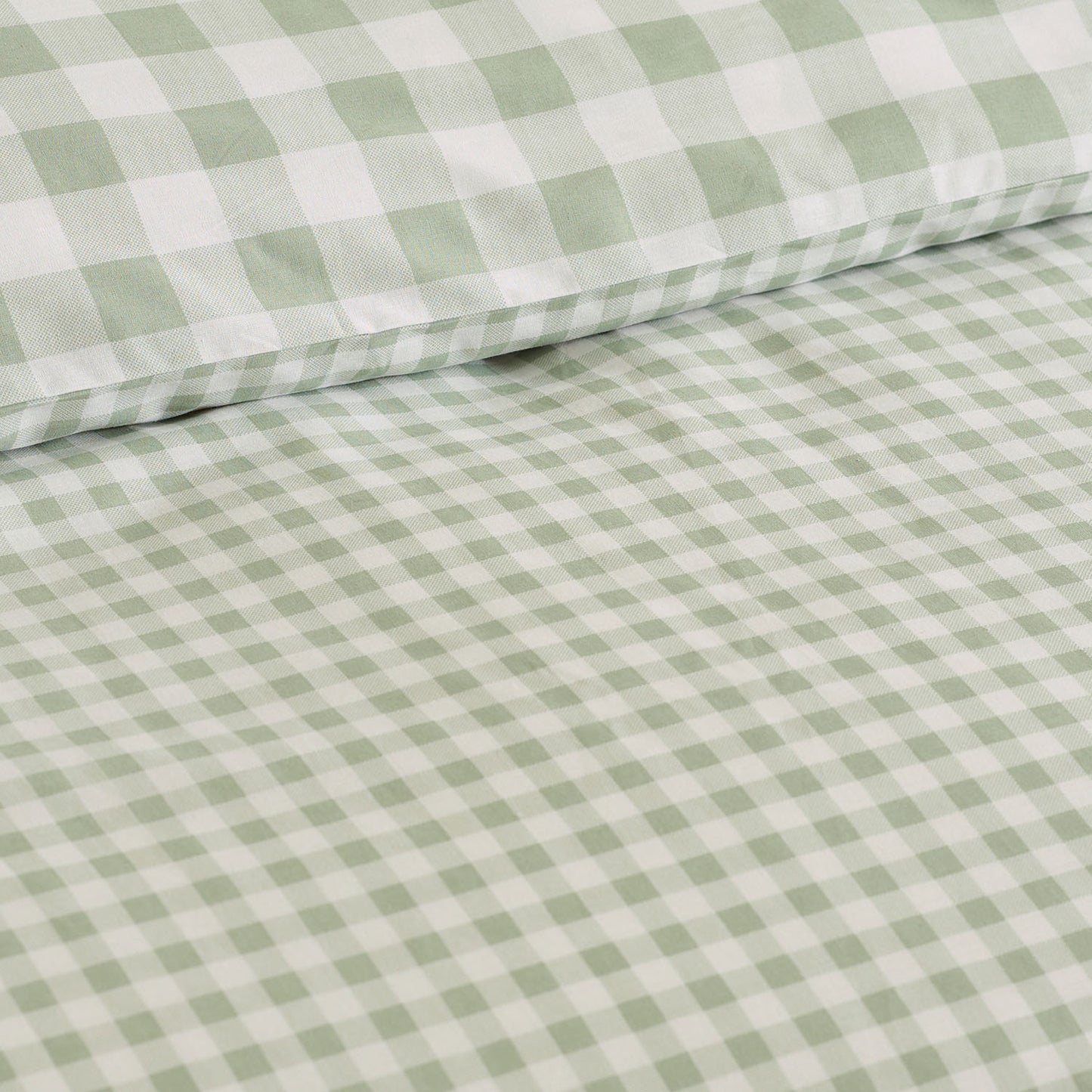Catherine Lansfield Bamford Green Gingham Check Reversible Duvet Set