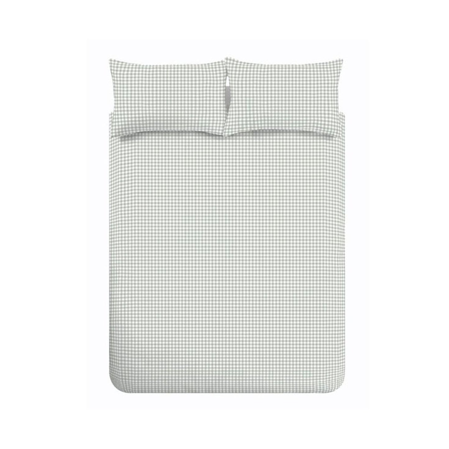 Catherine Lansfield Bamford Green Gingham Check Reversible Duvet Set