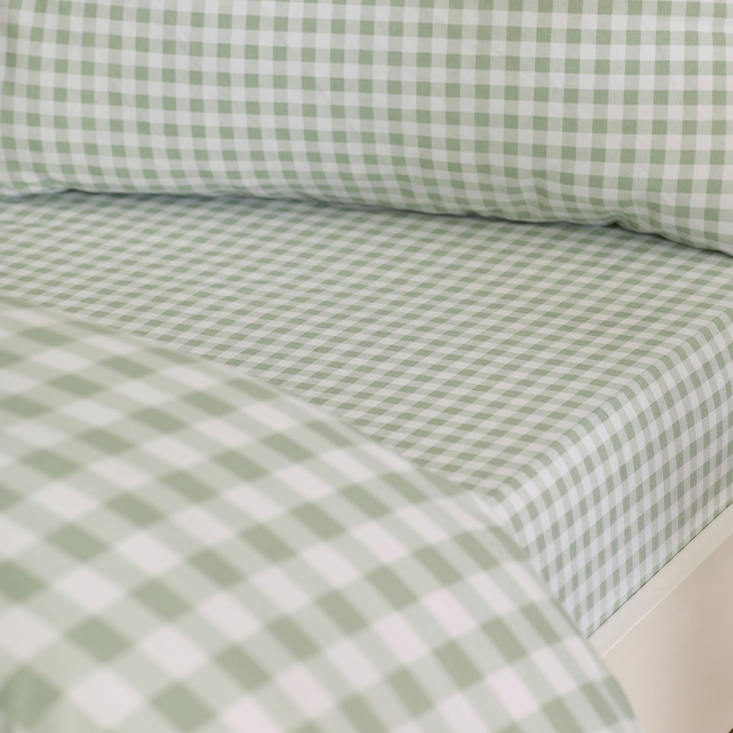 Catherine Lansfield Bamford Green Gingham Check Fitted Sheet