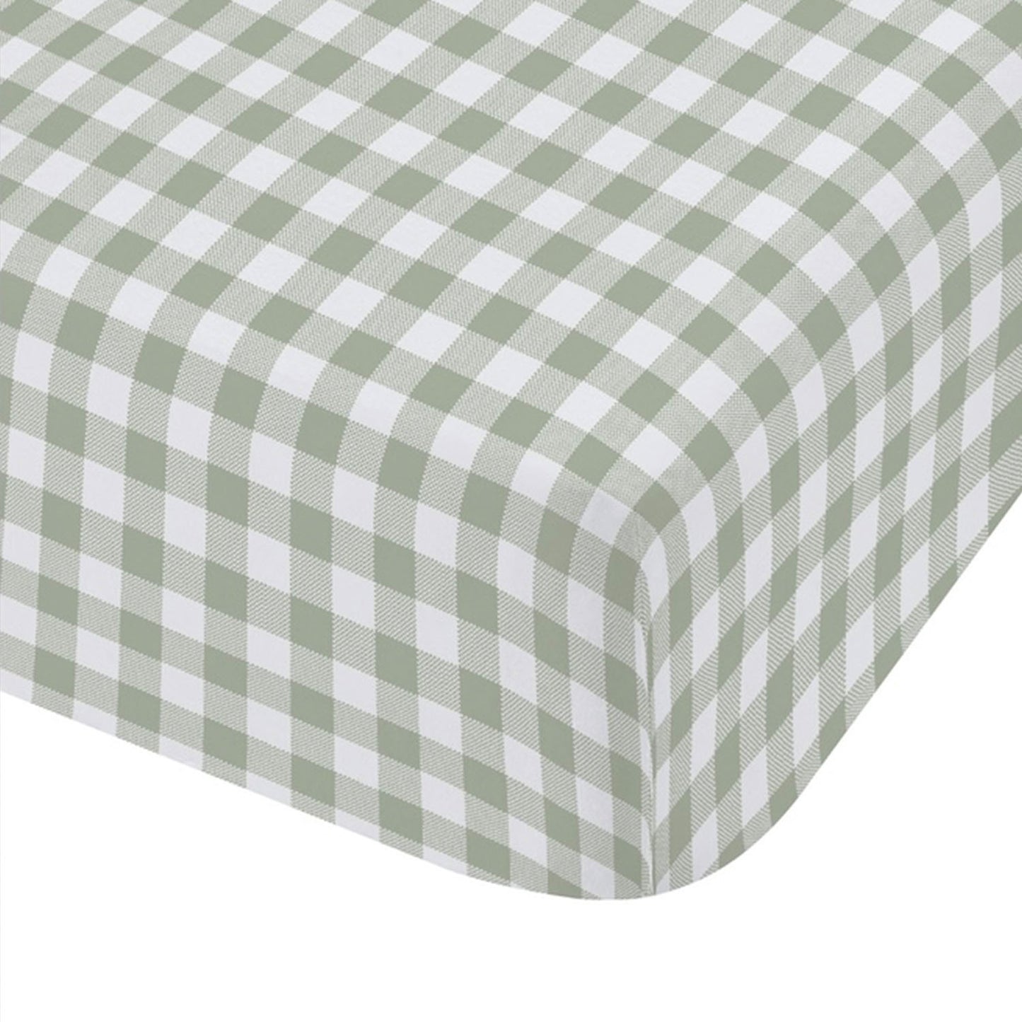 Catherine Lansfield Bamford Green Gingham Check Fitted Sheet
