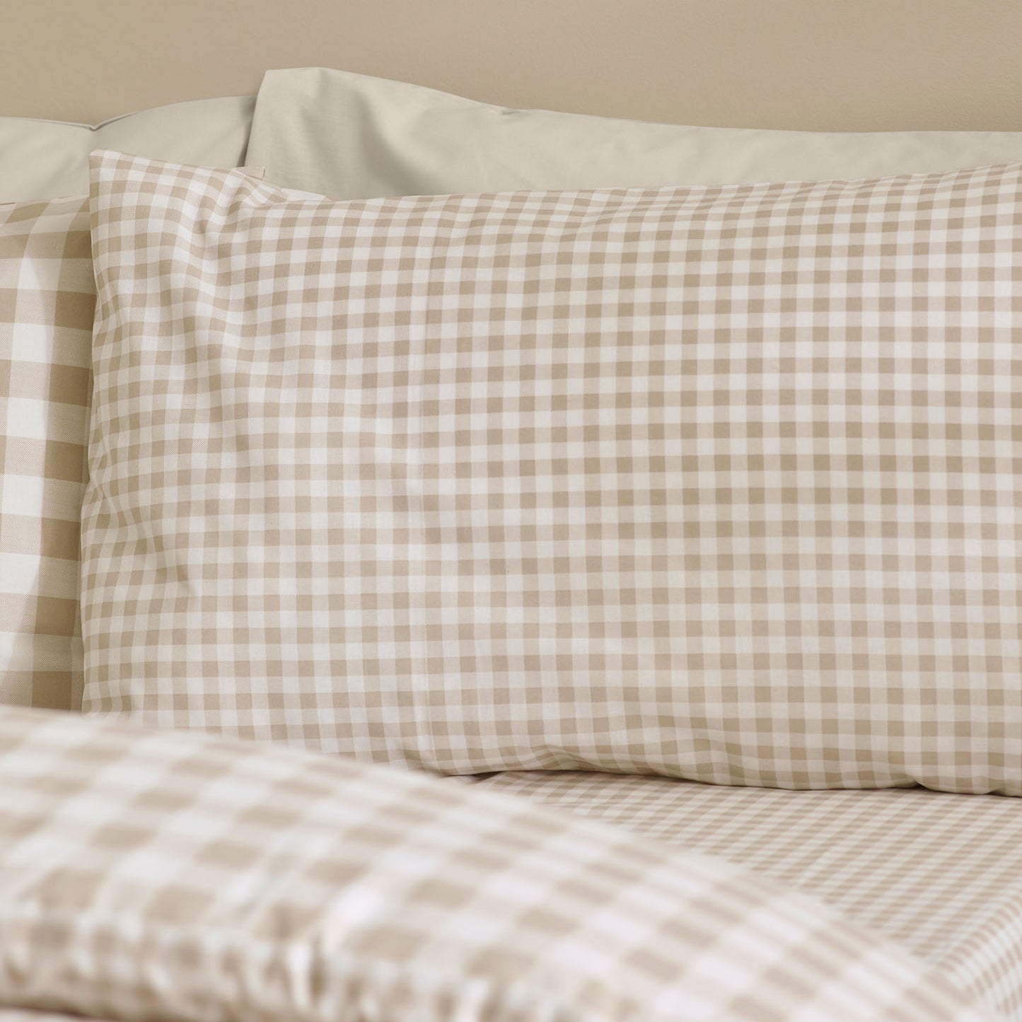 Catherine Lansfield Bamford Natural Gingham Check Reversible Duvet Set