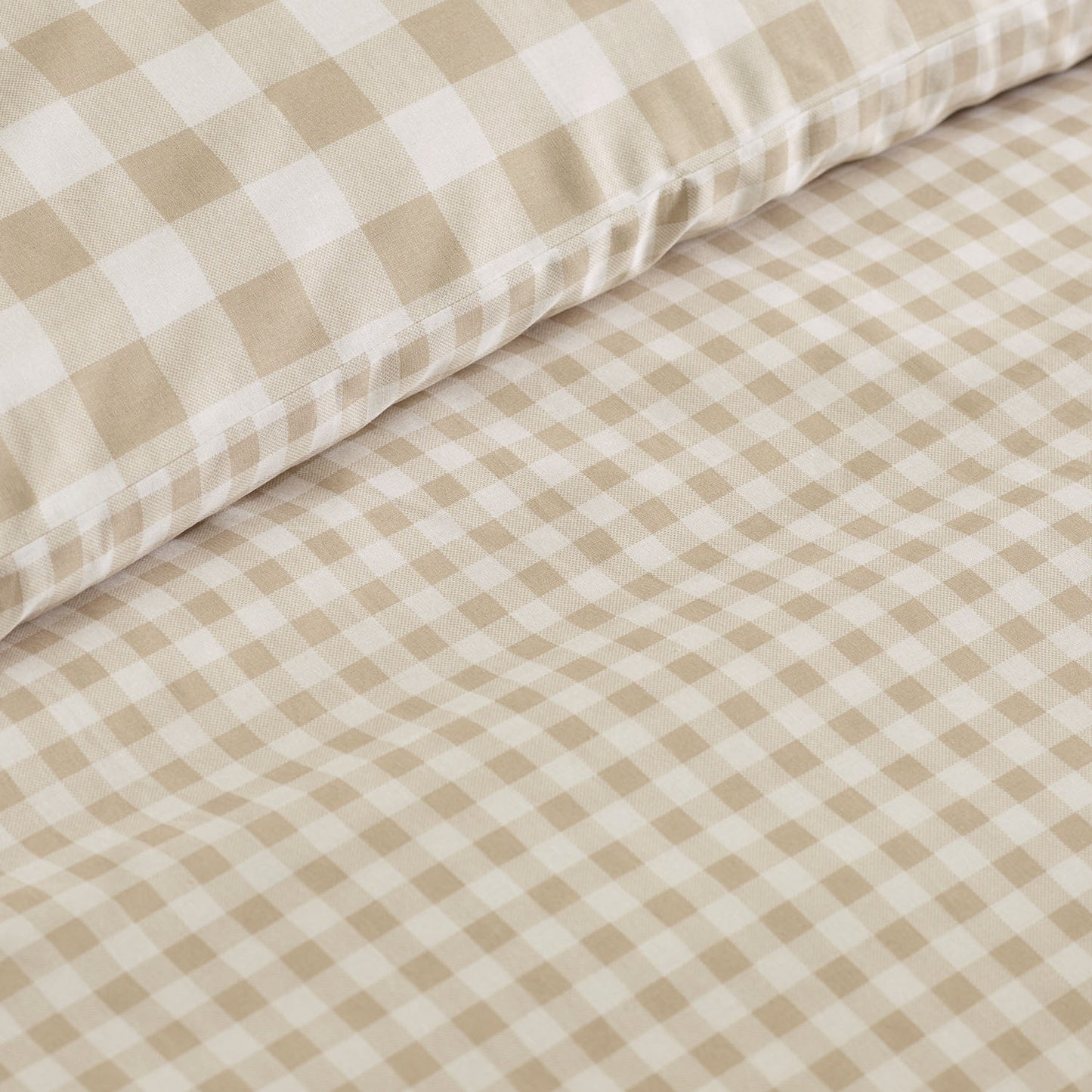Catherine Lansfield Bamford Natural Gingham Check Reversible Duvet Set