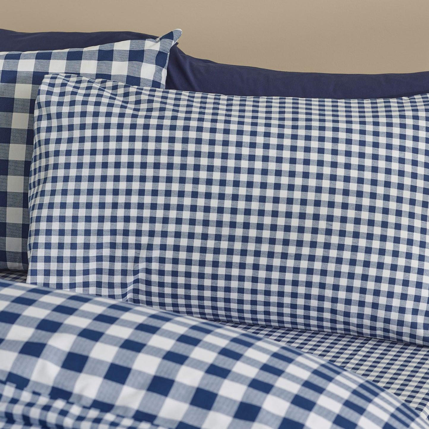Catherine Lansfield Bamford Navy Gingham Check Reversible Duvet Set