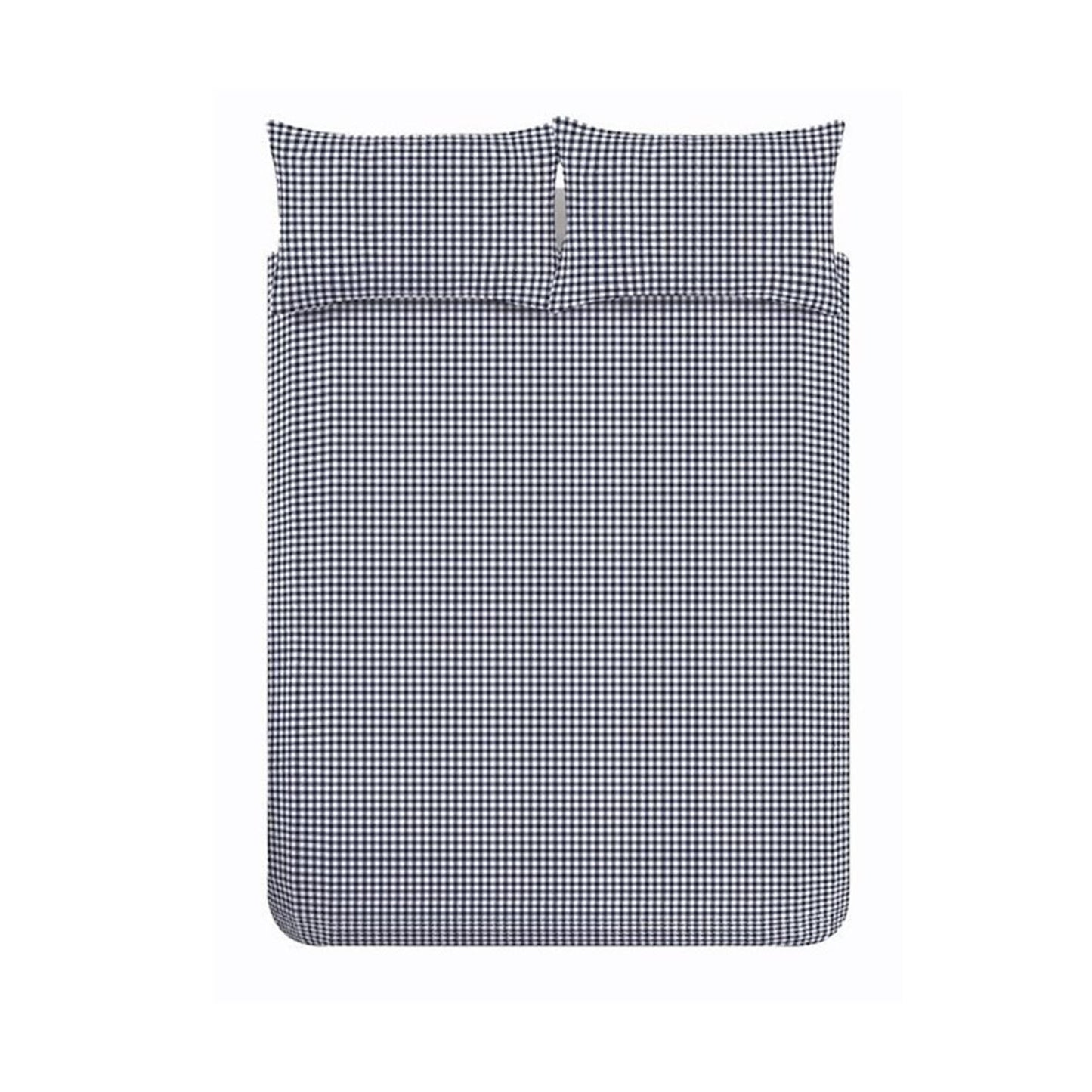 Catherine Lansfield Bamford Navy Gingham Check Reversible Duvet Set