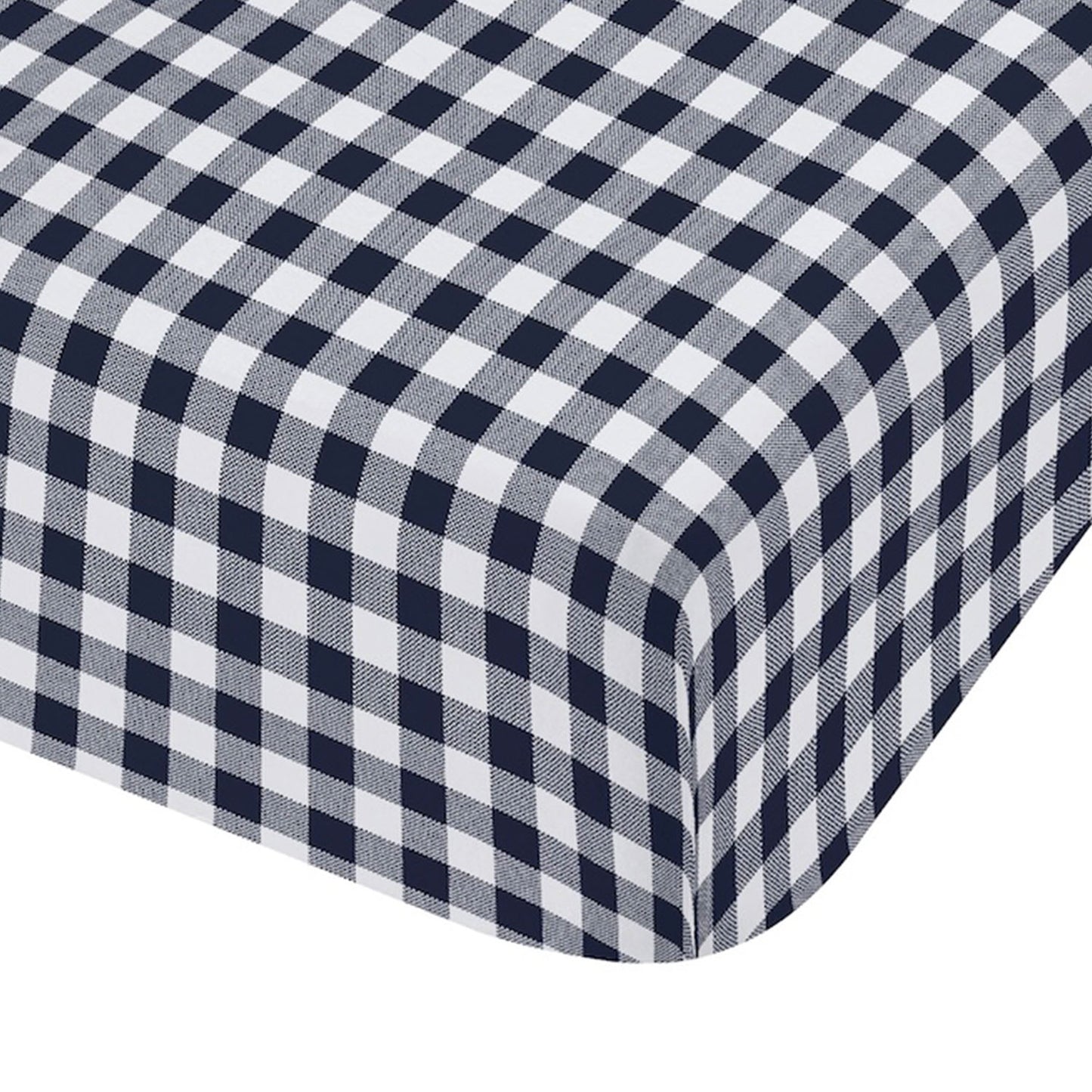 Catherine Lansfield Bamford Navy Blue Gingham Check Fitted Sheet
