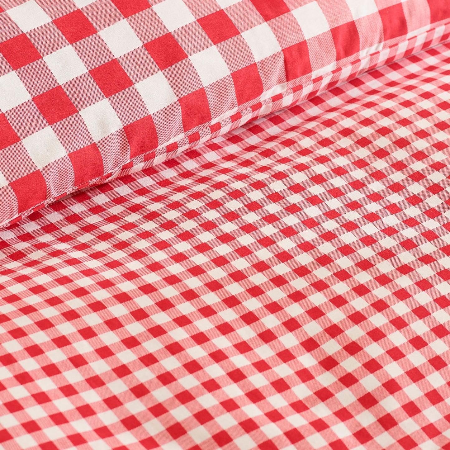 Catherine Lansfield Bamford Red Gingham Check Reversible Duvet Set