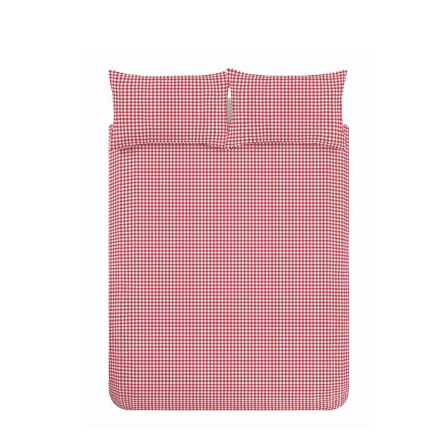 Catherine Lansfield Bamford Red Gingham Check Reversible Duvet Set
