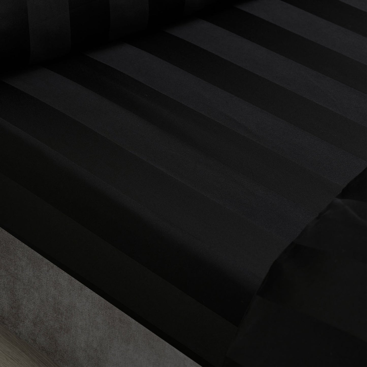Catherine Lansfield So Soft Black Satin Stripe Fitted Sheet