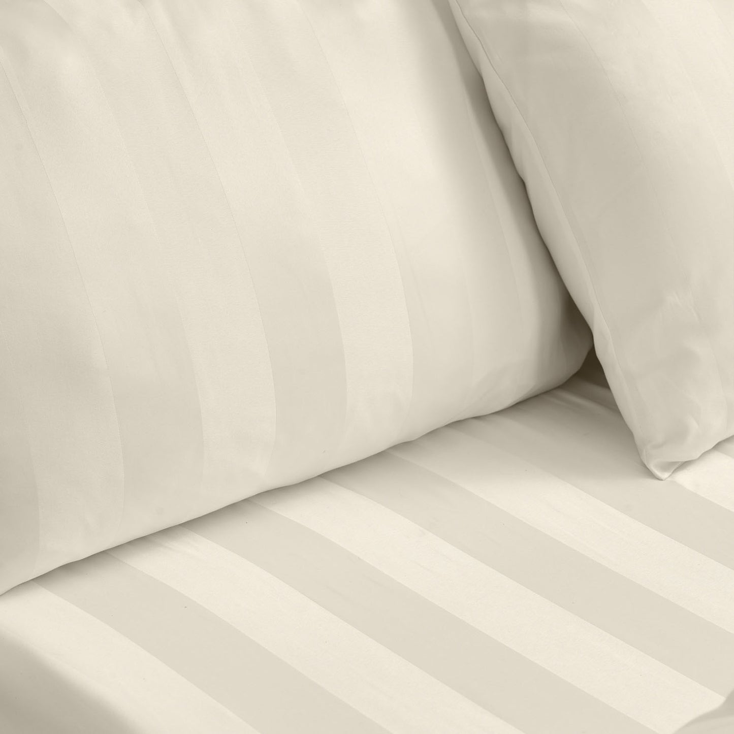 Catherine Lansfield So Soft Cream Satin Stripe Standard Pillowcase Pack of 4