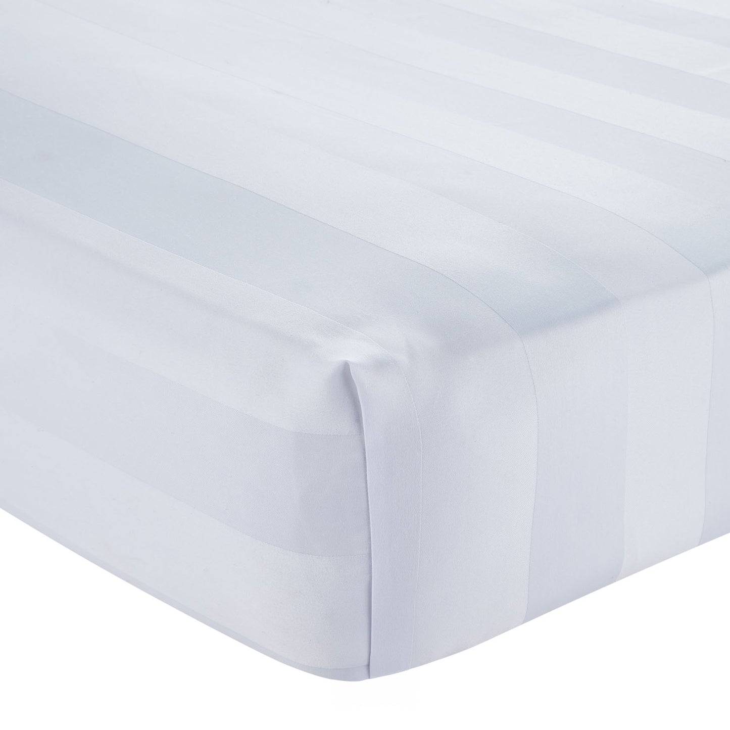 Catherine Lansfield So Soft White Satin Stripe Fitted Sheet