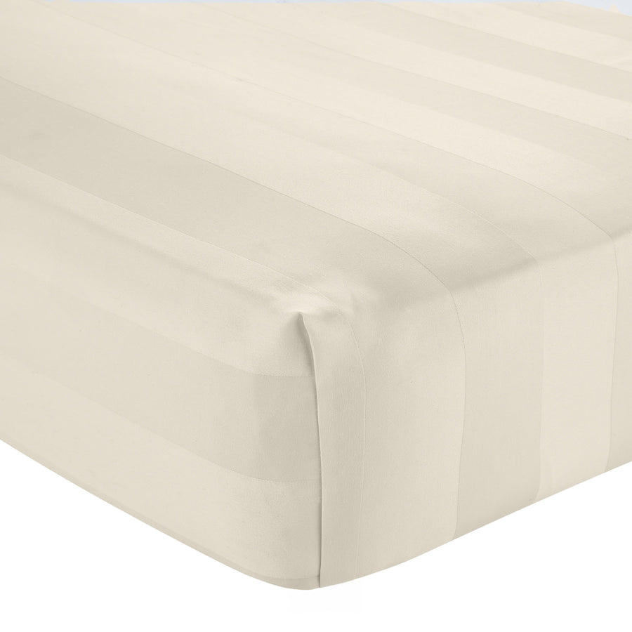Catherine Lansfield So Soft Cream Satin Stripe Fitted Sheet