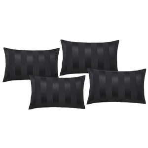 Catherine Lansfield So Soft Black Satin Stripe Standard Pillowcase Pack of 4
