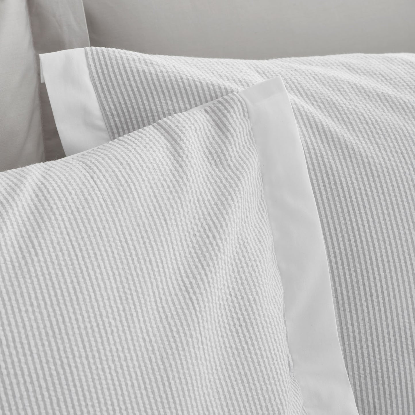 Bianca Seersucker Grey Woven Stripe 180TC Cotton Duvet Set