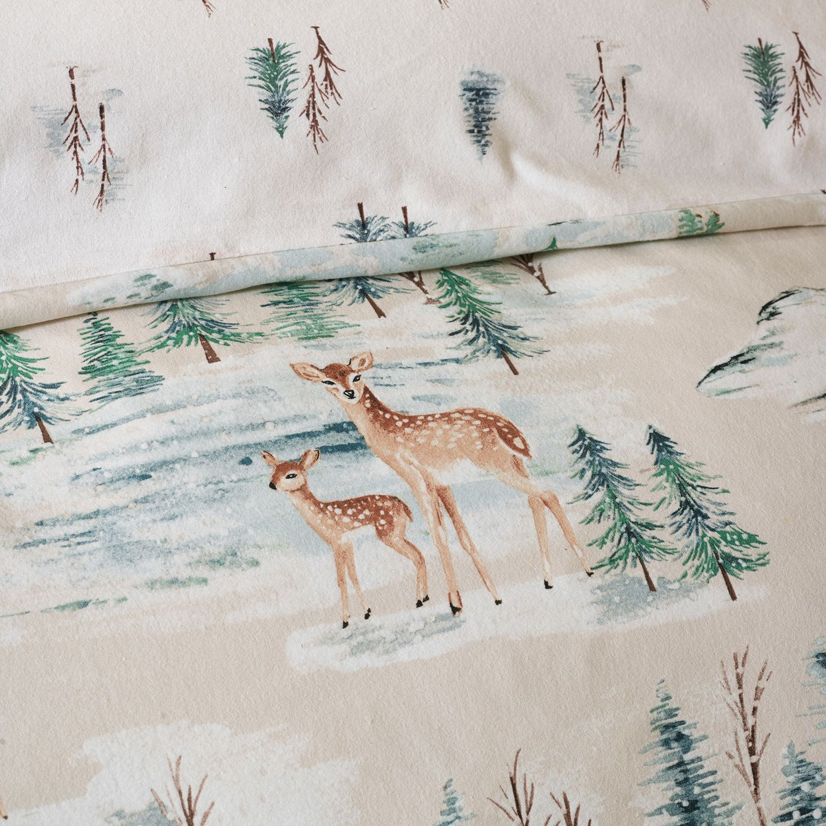 Catherine Lansfield Christmas Deer Brushed Cotton Duvet Set