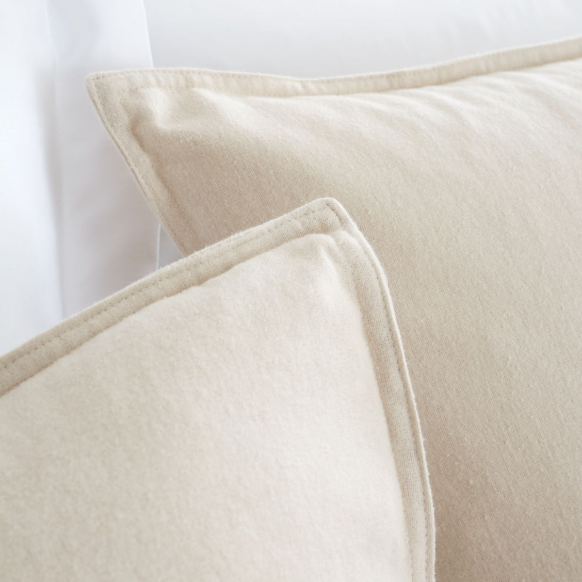 Bianca Fine Linens Brushed Cotton Natural Embroidery Leaf Duvet Set