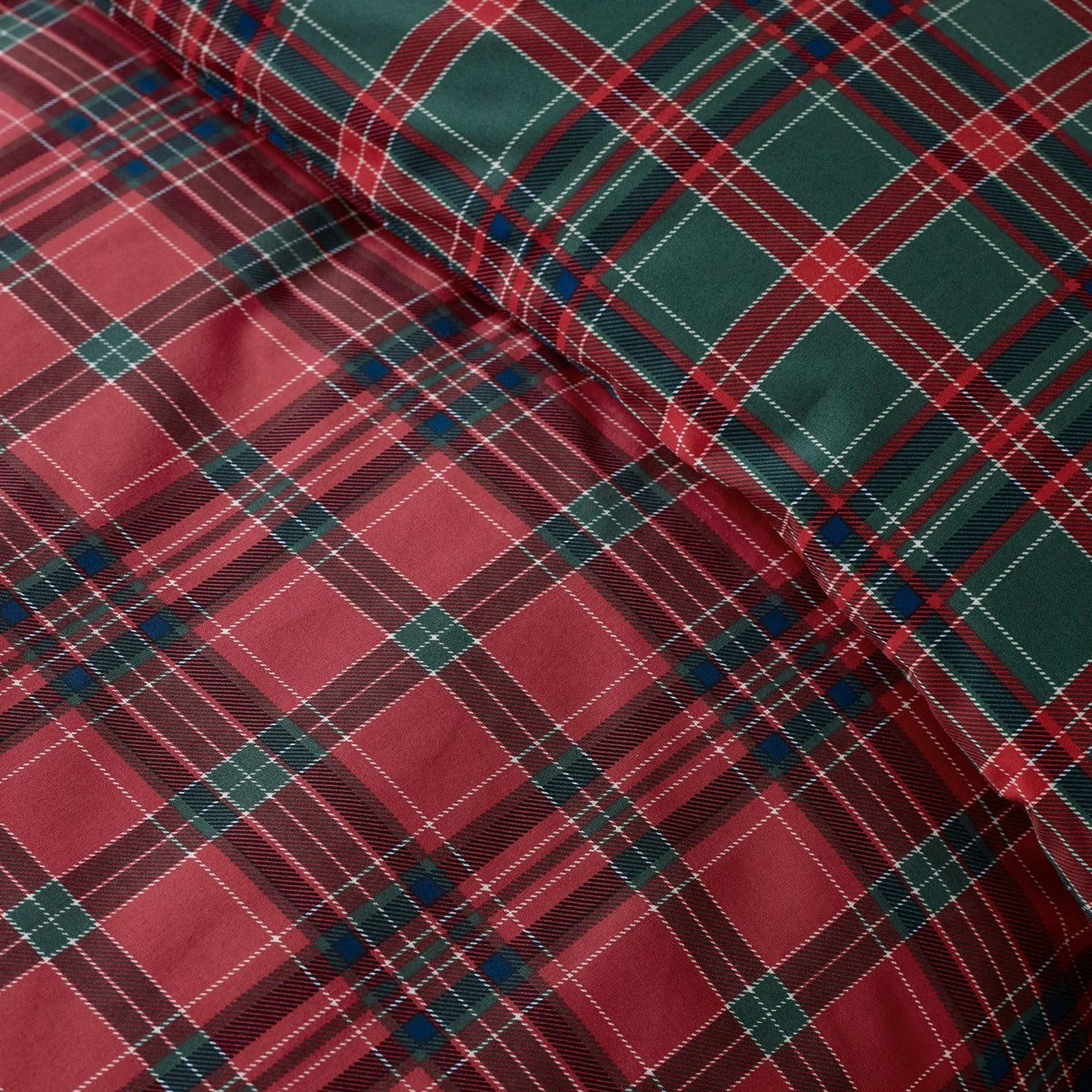 Catherine Lansfield Reversible Tartan Check Red/Green Duvet Set
