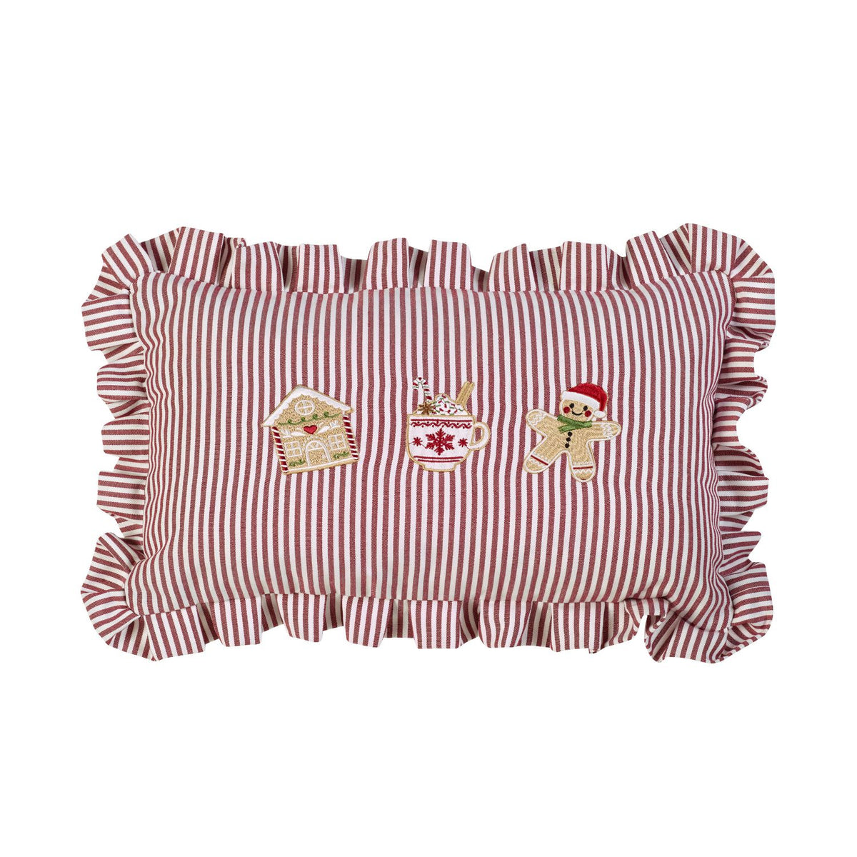 Catherine Lansfield Christmas Gingerbread Stripe Cushion