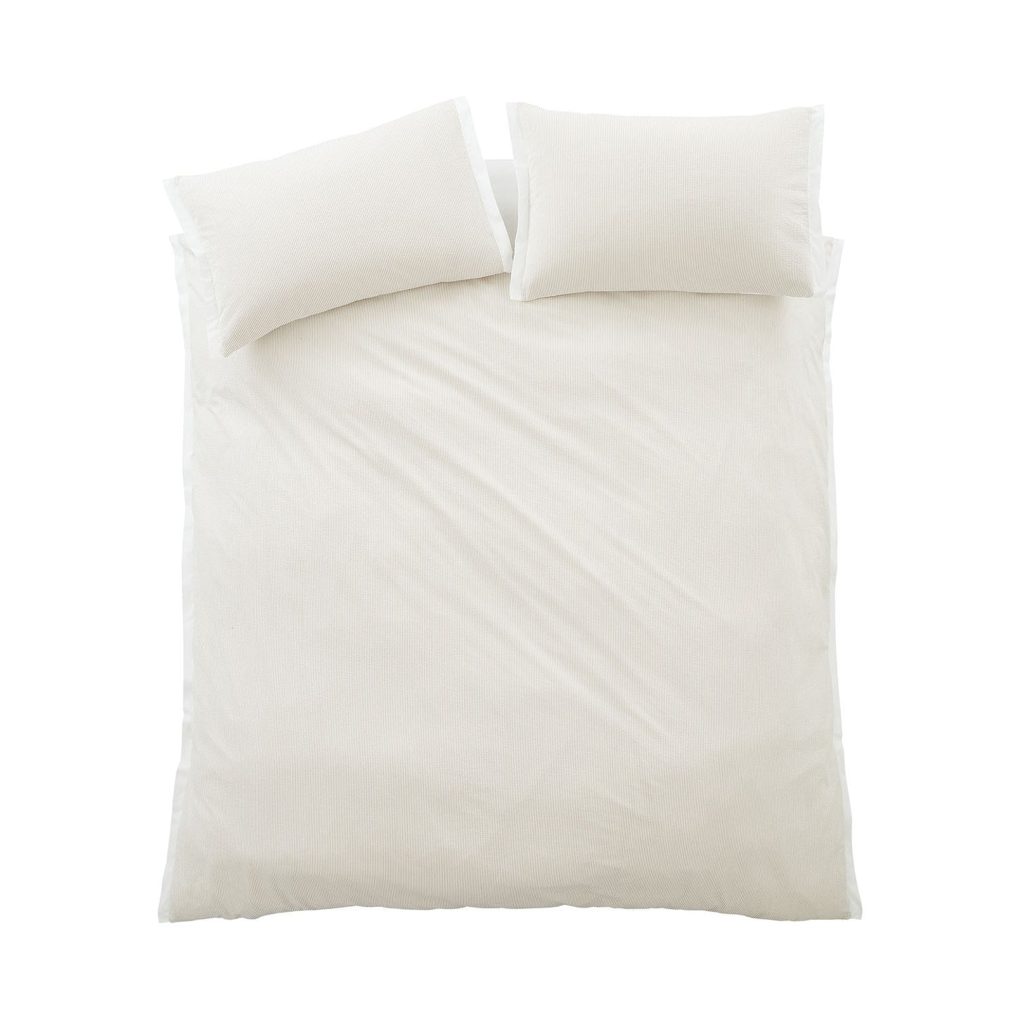 Bianca Natural Seersucker Woven Stripe 180TC Cotton Duvet Set