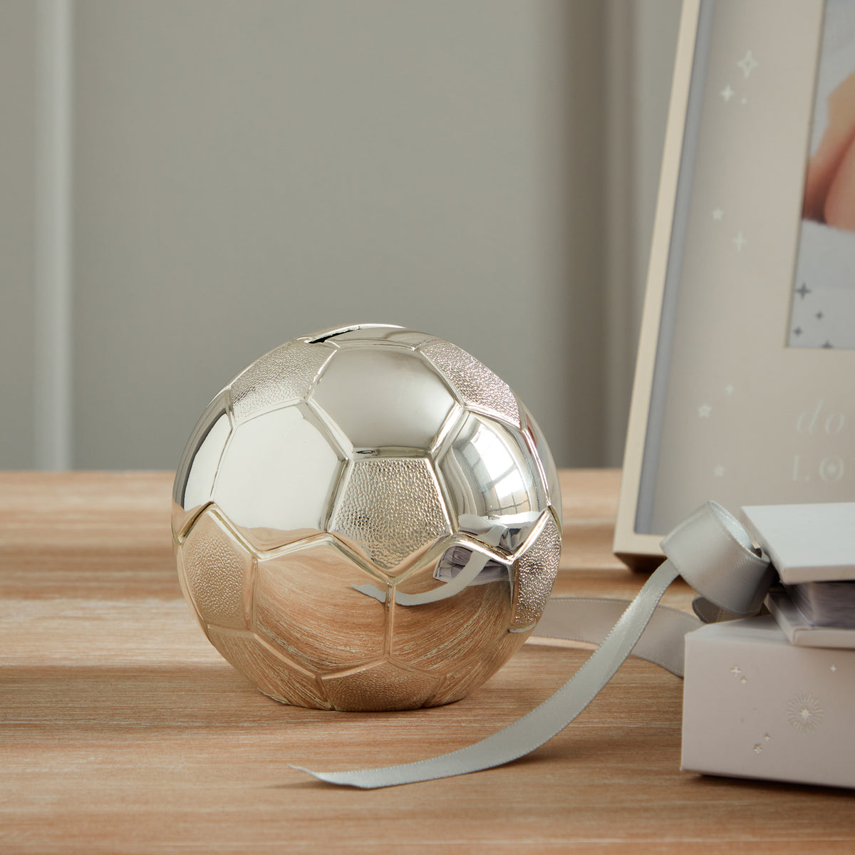 Bambino Plated Football Money Box