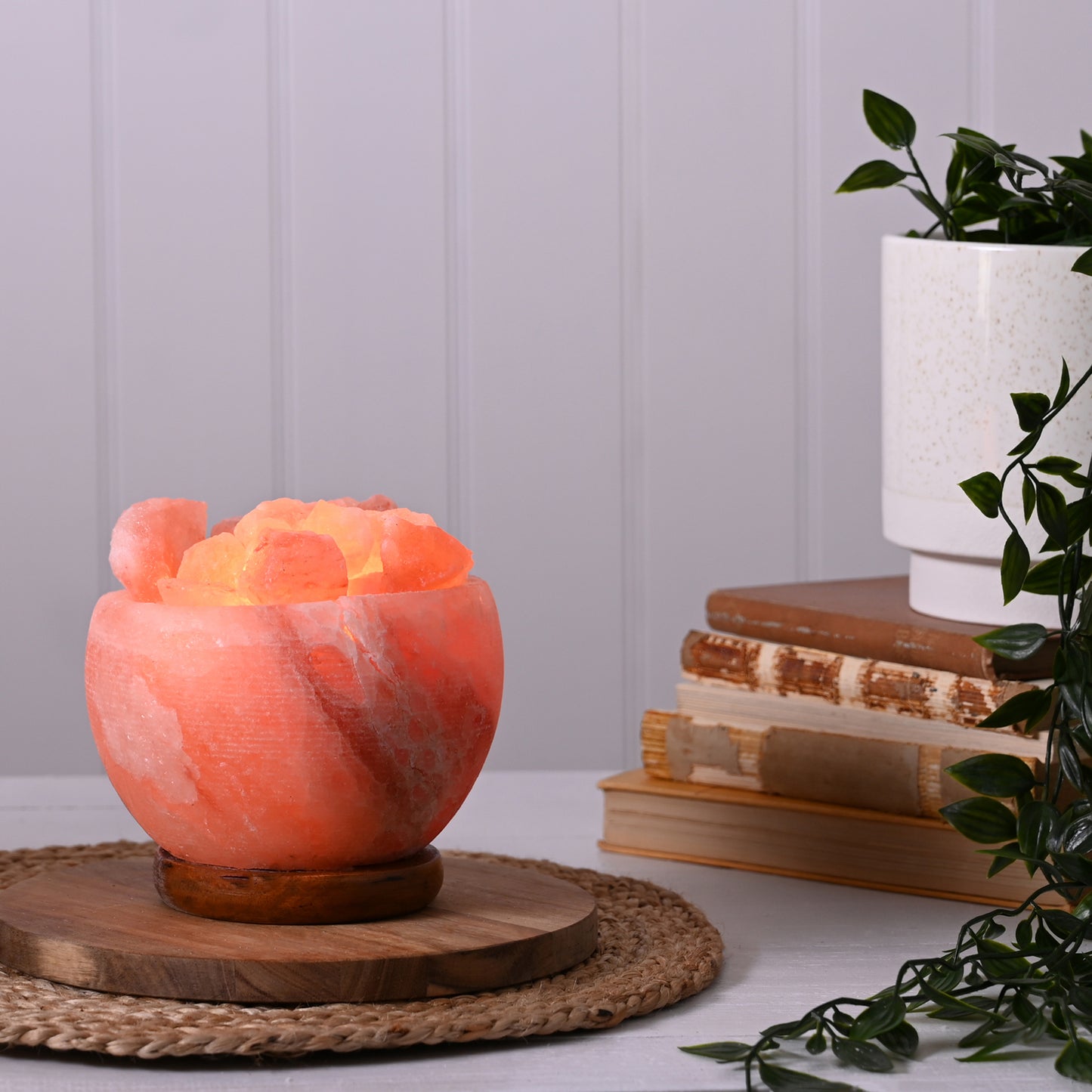 Himalayan Rock Salt Fire Basket Light