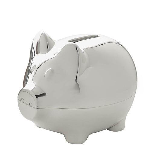 Bambino Silver Plated Piggy Money Box