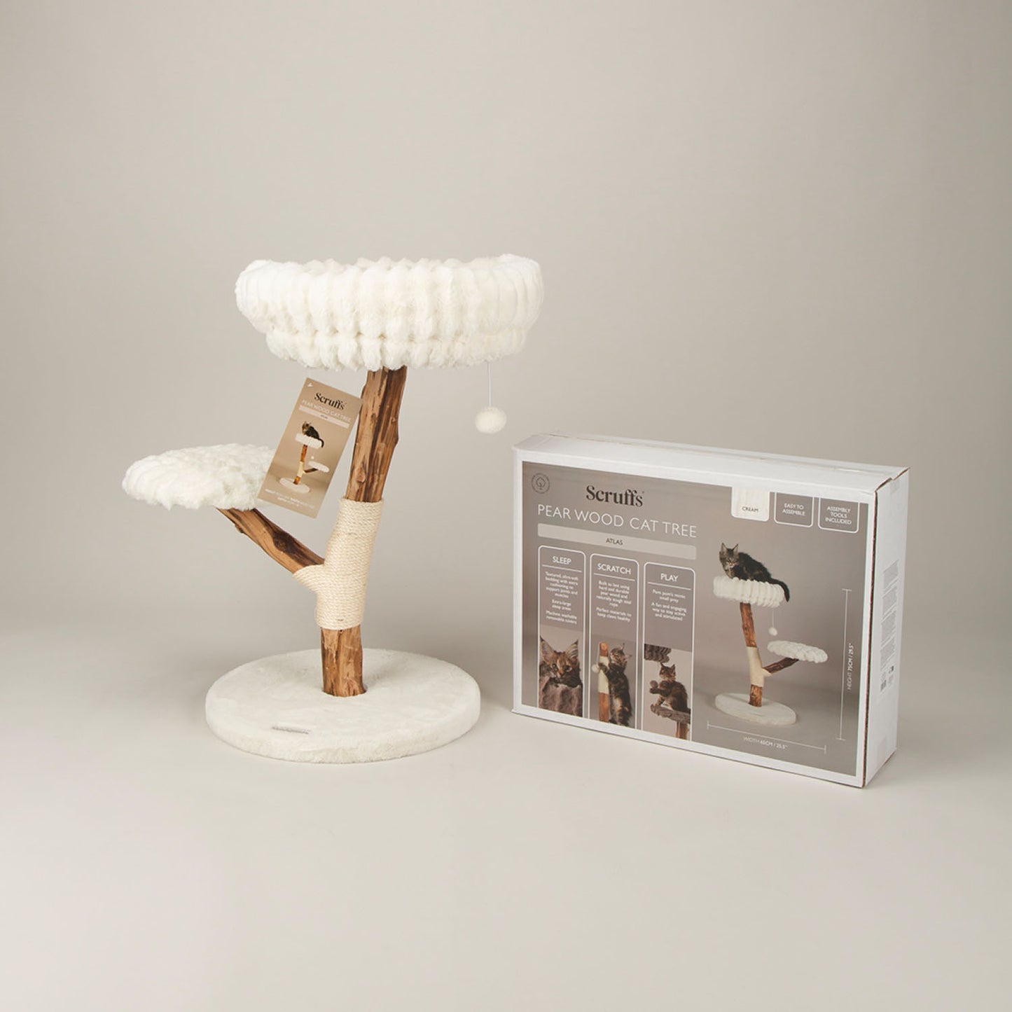 Scruffs Atlas Cream Cat Scratching Tree