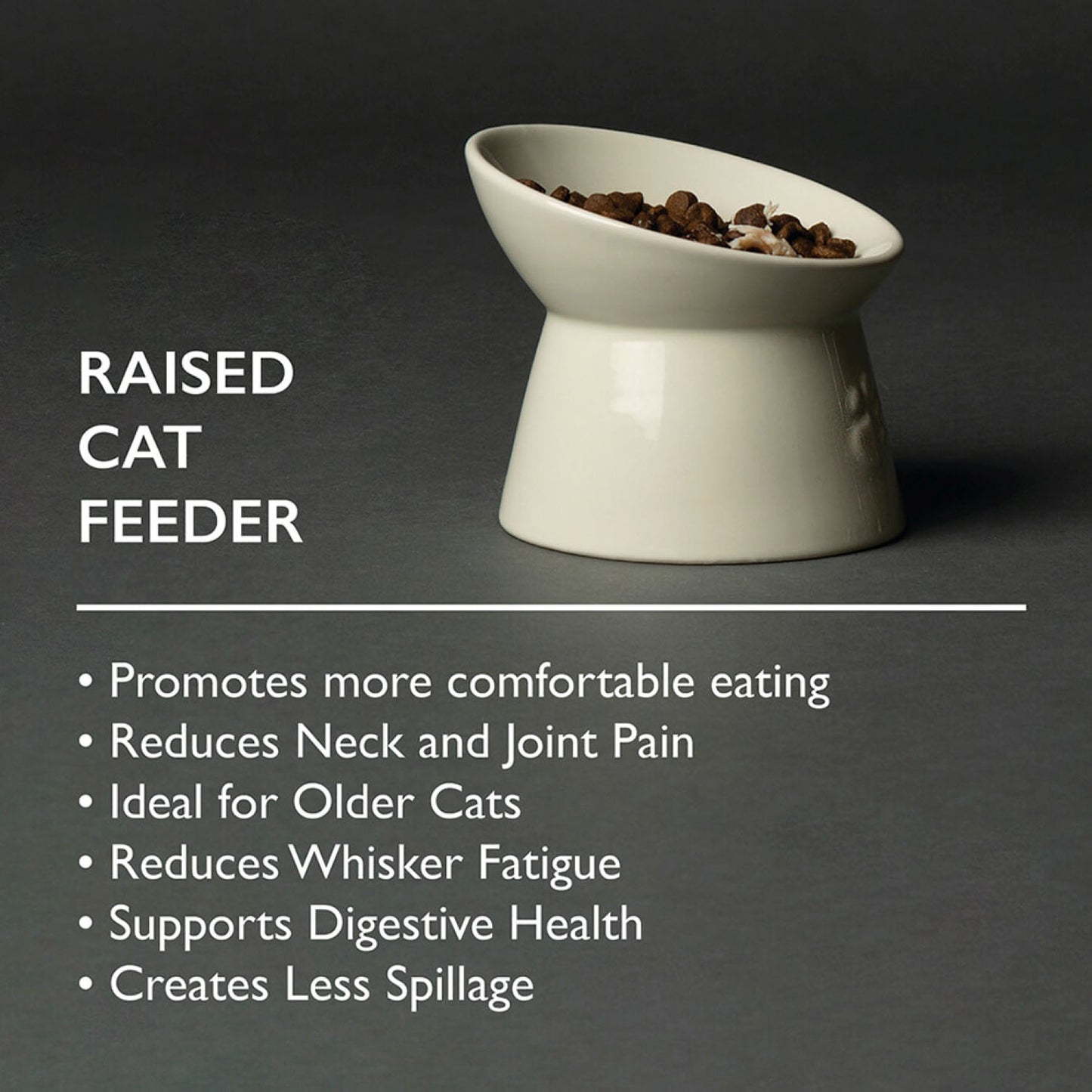 Scruffs Grey Classic Raised Cat Feeder Bowl & Saucer Set