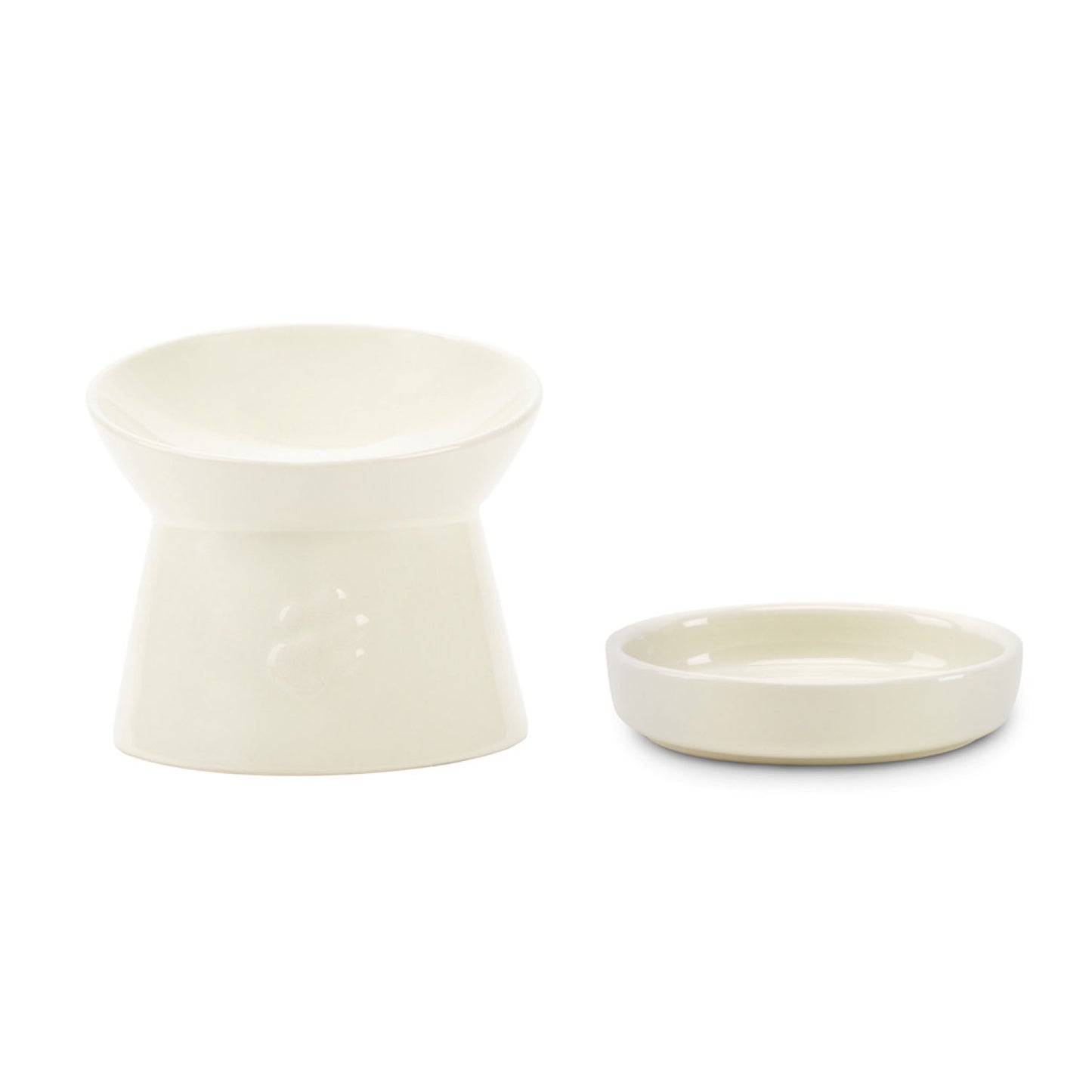 Scruffs Icon Cream Raised Cat Feeder Bowl & Saucer Set
