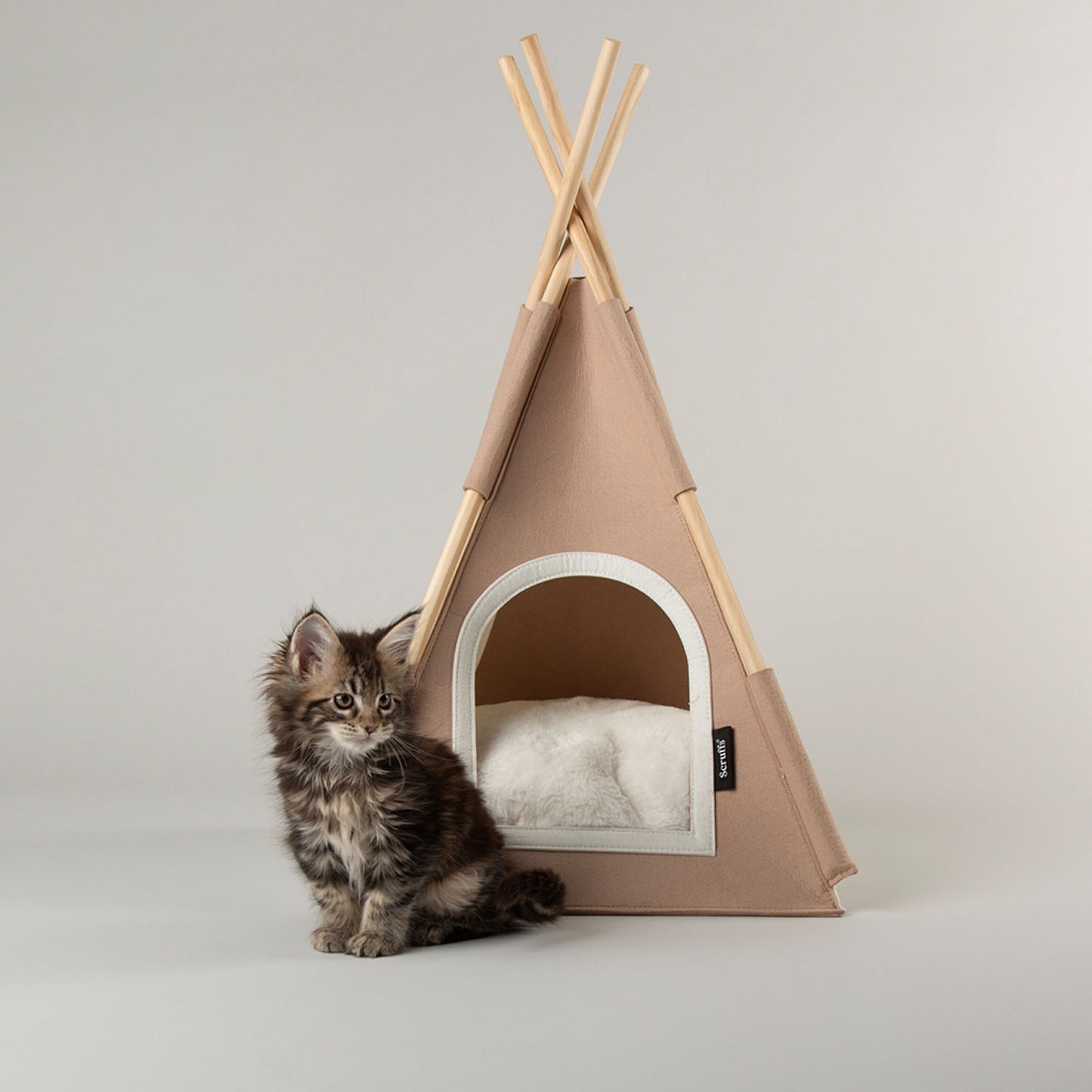 Scruffs Stockholm Tan Felt Teepee Cat Bed