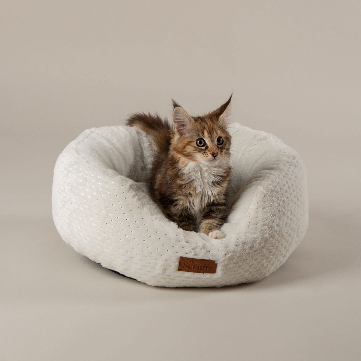 Scruffs Starlight Cream My First Round Bed For Puppies and Kittens