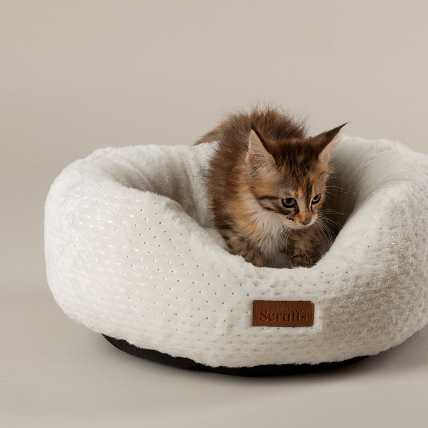 Scruffs Starlight Cream My First Round Bed For Puppies and Kittens