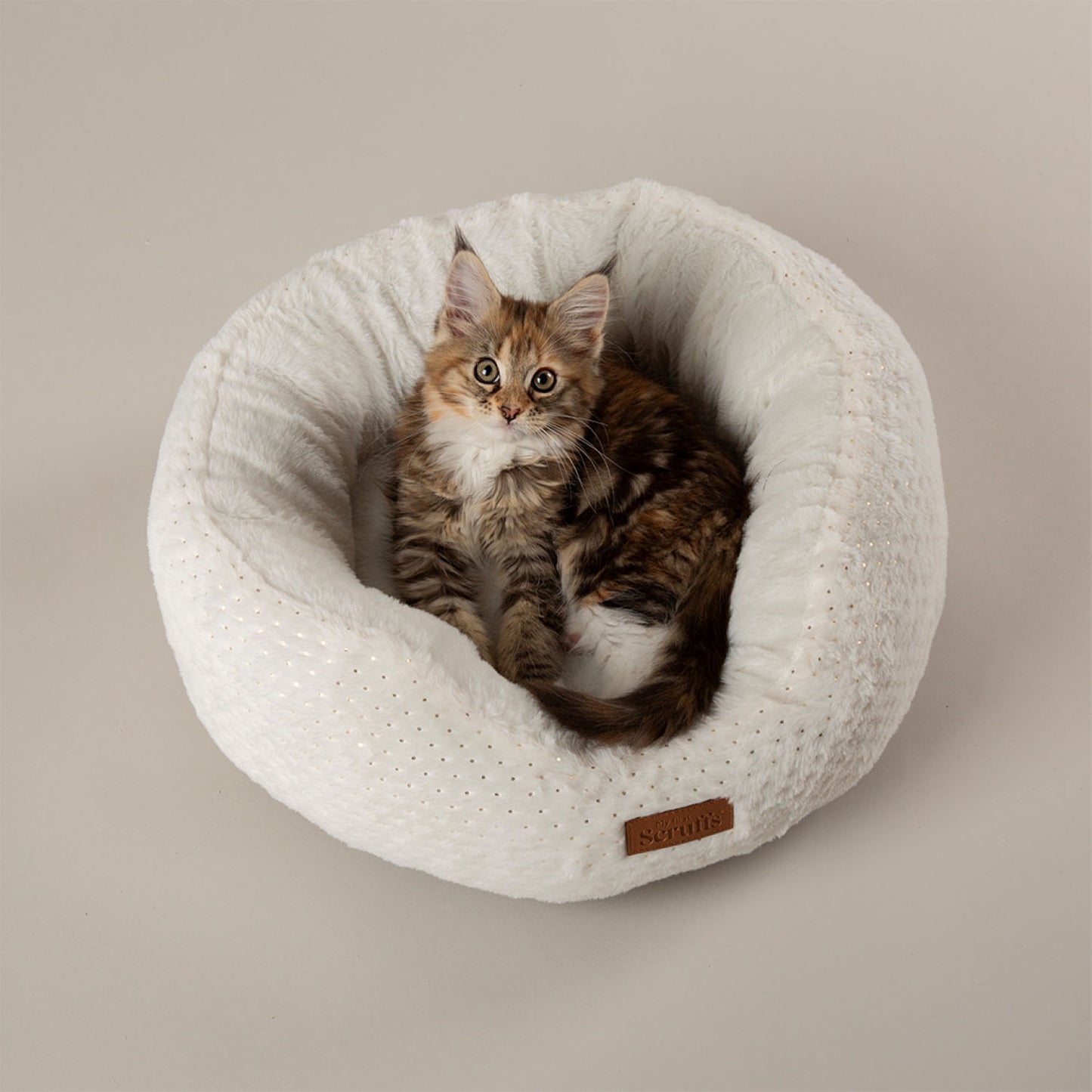 Scruffs Starlight Cream My First Round Bed For Puppies and Kittens