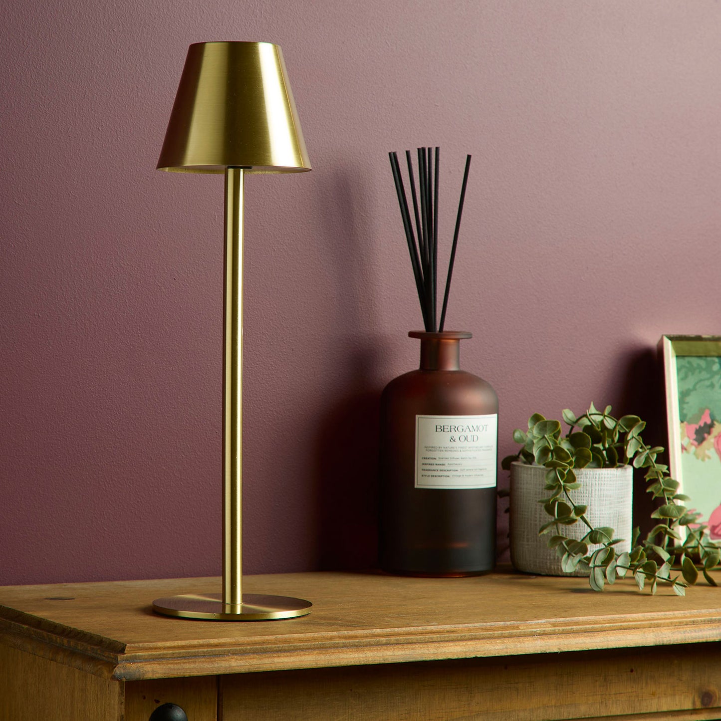Diablo Rechargable Portal Brass Table Lamp