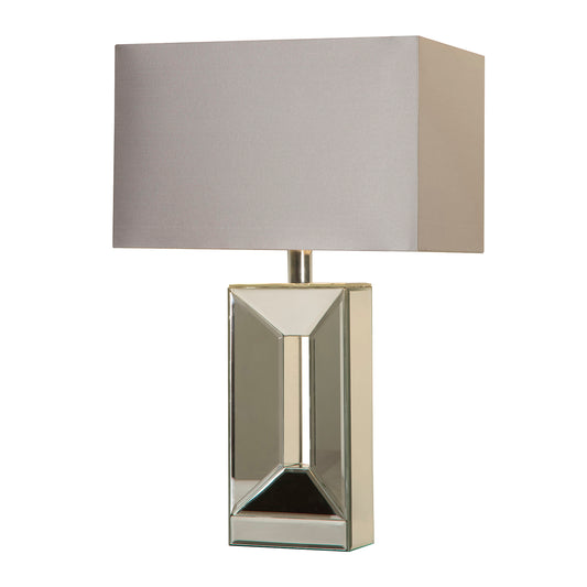 Sleek Geo Chrome Mirror-Finish Table Lamp