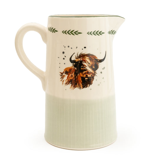 Highland Cow Rustic Country Jug