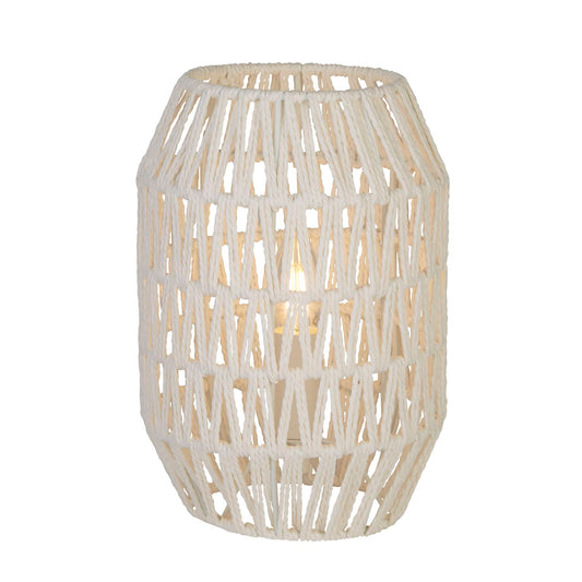 White Rattan Table Lamp