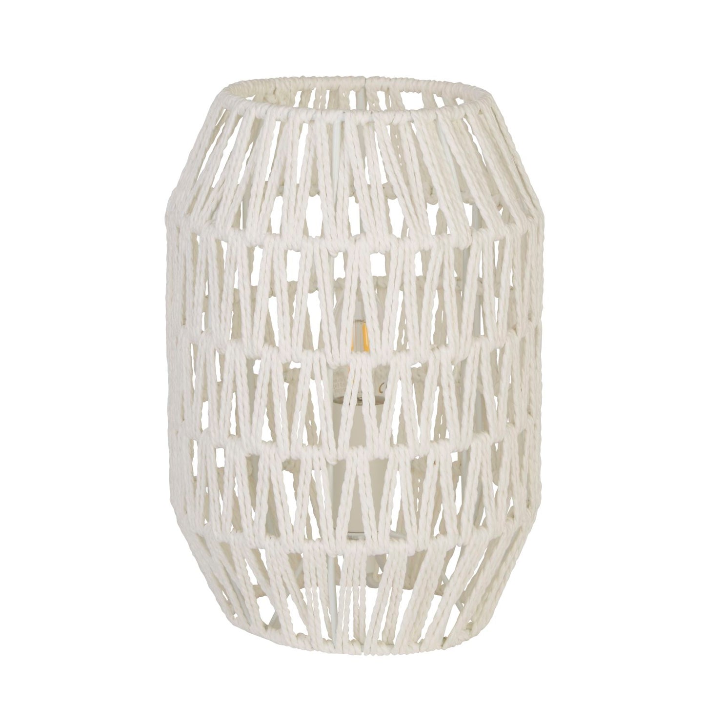 White Rattan Table Lamp