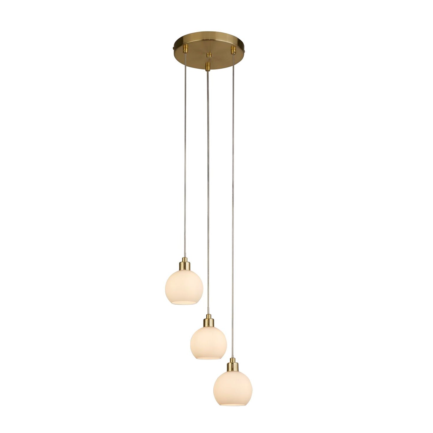 Gold And White Glass Cluster Pendant Ceiling Light